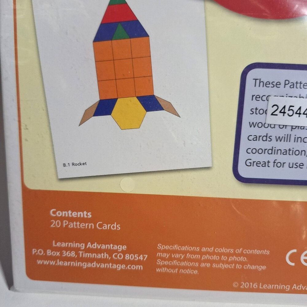 Pattern Block Activity Cards Tangrams Pre K Grade 3 Shapes Learning Advantage - Picture 6 of 7